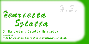 henrietta szlotta business card